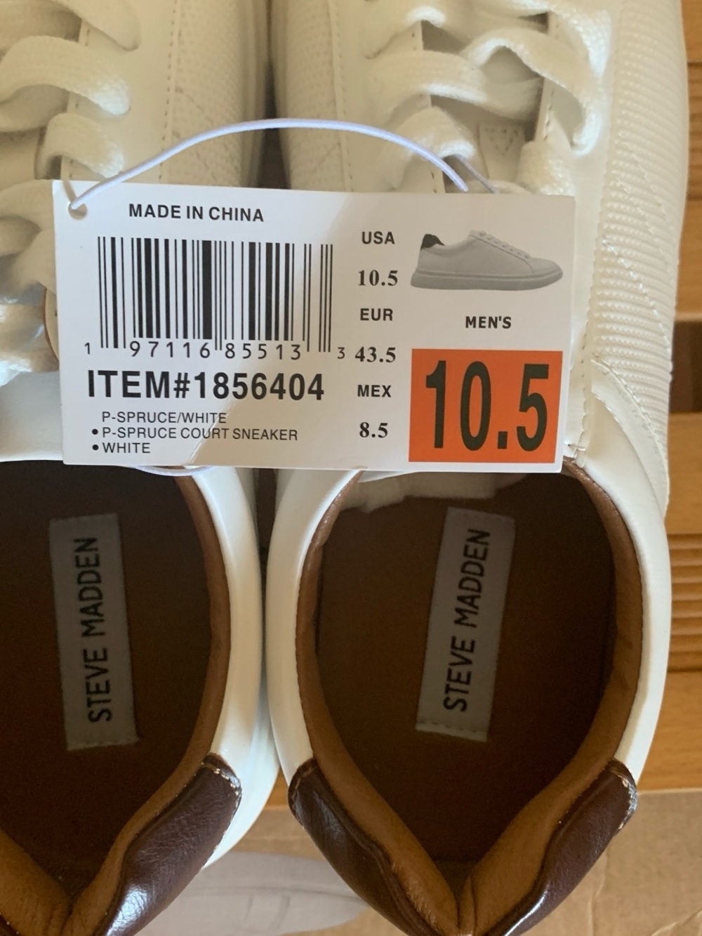 Steve Madden 10.5  White Lace-Up  court Sneakers brand new with tags - Picture 5 of 6